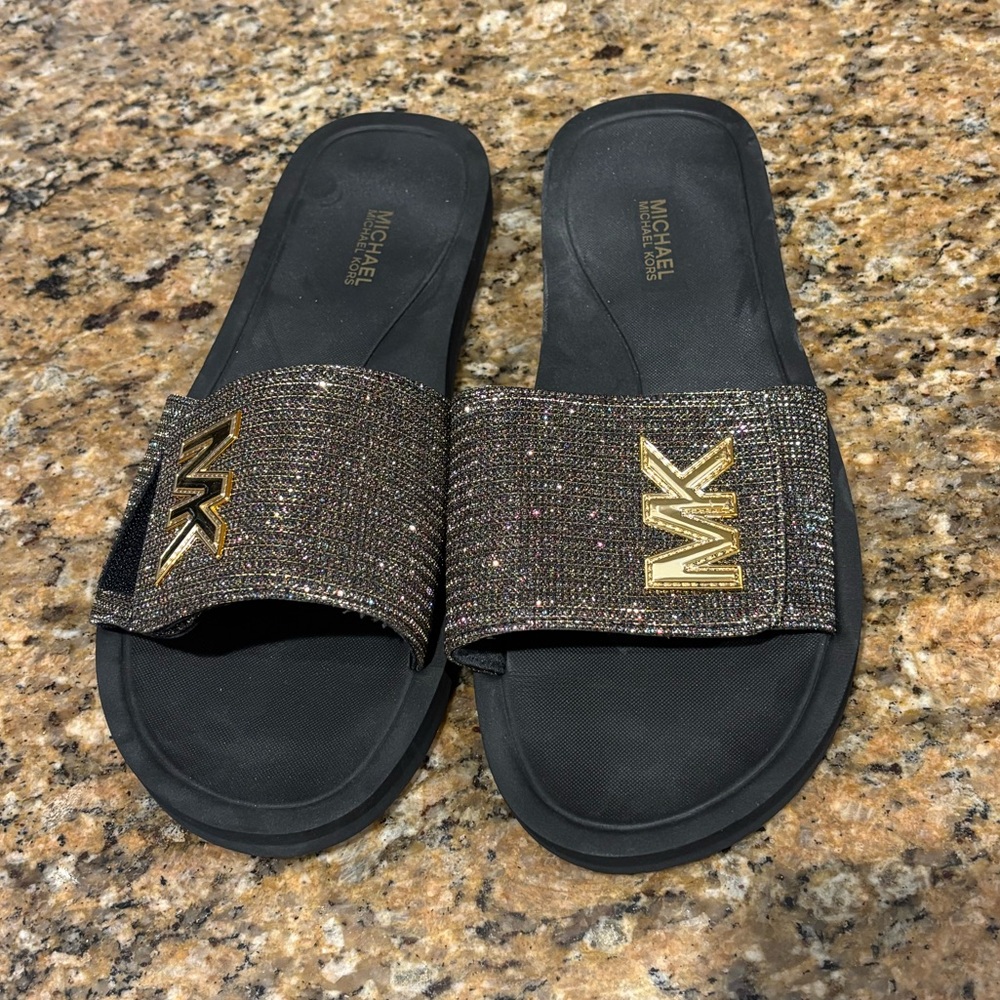 Michael Kors MK logo women’s slides